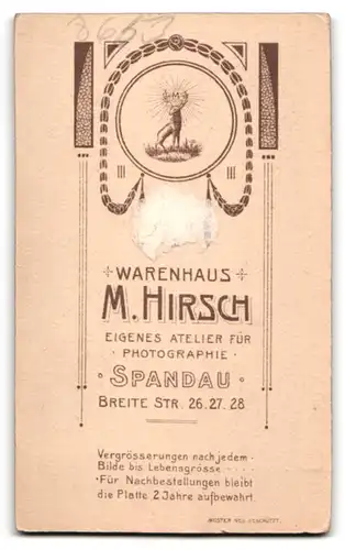 Fotografie M. Hirsch, Spandau, Breite Strasse 26, elegante Dame mit Blumenhut