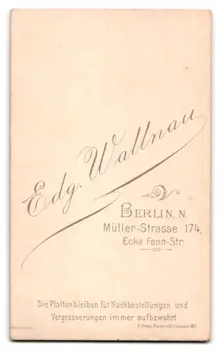 Fotografie Edg. Wallnau, Berlin, Müller-Strasse 174, junger Mann in Anzug mit Schleife