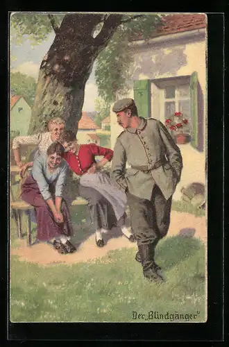 Künstler-AK Arthur Thiele unsign.: Der Blindgänger