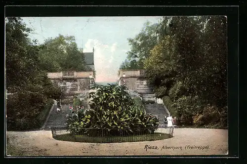 AK Riesa, Freitreppe im Albertpark