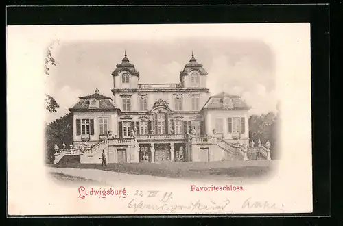 AK Ludwigsburg, Vorderansicht Favoriteschloss