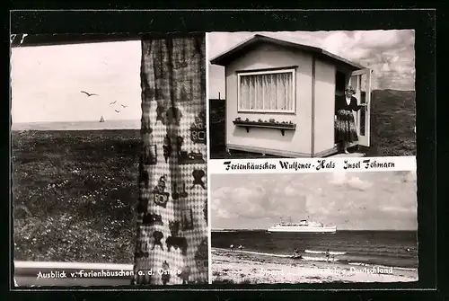 AK Fehmarn, Ferienhäuschen Wulfener-Hals, Aussicht vom Ferienhäuschen auf die Ostsee