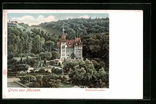 AK Meissen, Totalansicht des Waldschlösschen