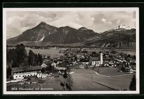 AK Oberaudorf, Ortsansicht mit Spitzstein