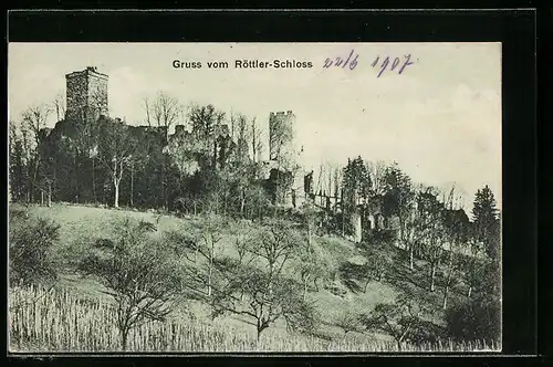 AK Lörrach, Ansicht des Röttler-Schlosses