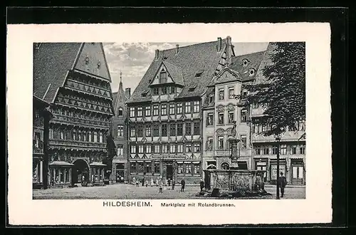 AK Hildesheim, Marktplatz mit Rolandbrunnen