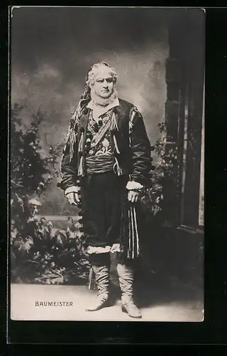 AK Schauspieler Baumeister im Kostüm