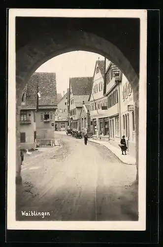 AK Waiblingen, Blick durch das Stadttor