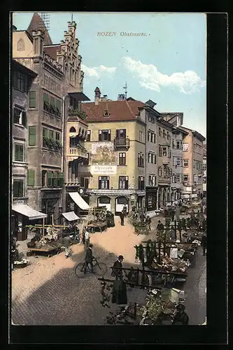 AK Bozen, Gebäude am Obstmarkt
