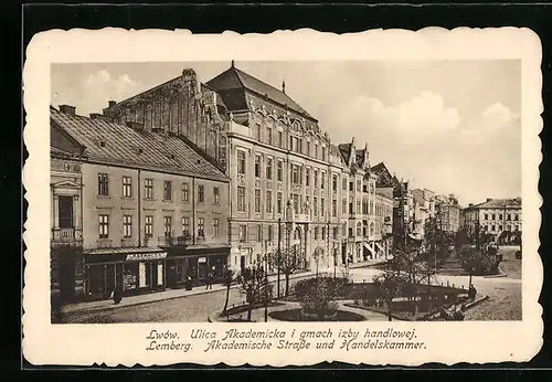 AK Lwów, Akademische Strasse und Handelskammer