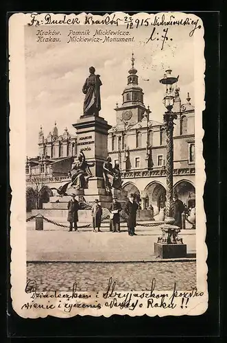 AK Krakau, Mickiewicz-Monument