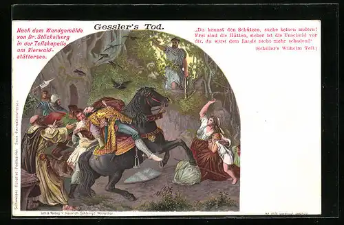 Künstler-AK Gessler`s Tod, Wilhelm Tell