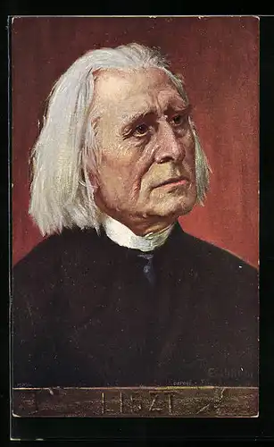 Künstler-AK Franz Lizt, österreich-ungarischer Komponist und Dirigent