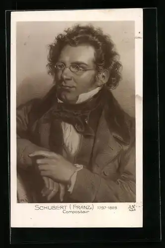 Künstler-AK Portrait von Franz Schubert, 1797-1828, Komponist