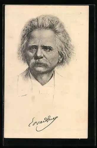 Künstler-AK Edvard Grieg im Portrait