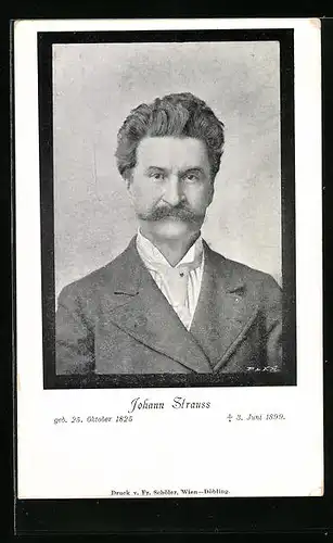 AK Komponist Johann Strauss mit Krawatte