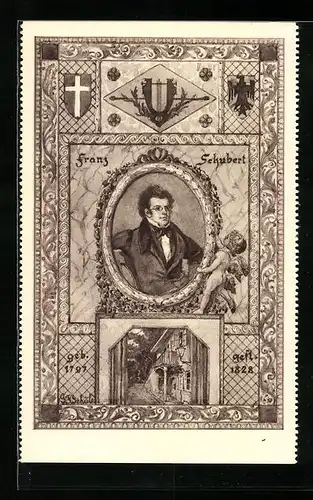 Künstler-AK Franz Schubert im Portrait
