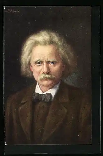 Künstler-AK Komponist Edvard Grieg mit Fliege