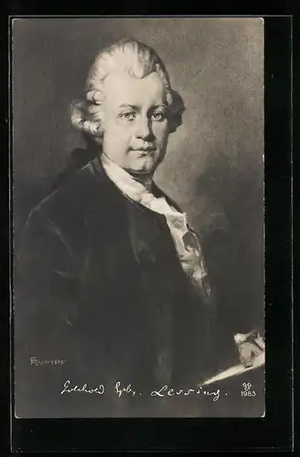 Künstler-AK Portrait des Dichters Lessing
