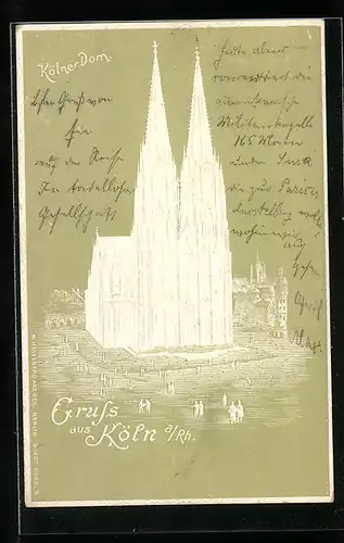 Relief-AK Köln a. Rh., Kölner Dom