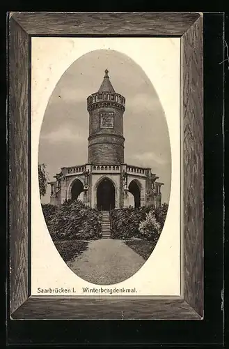 AK Saarbrücken, Blick zum Winterbergdenkmal