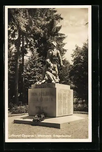 AK Oppenau i. Schwarzwald, Blick zum Kriegerdenkmal