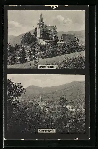 AK Kappelrodeck, Fernansicht mit Schloss Rodeck