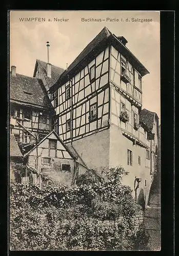 AK Wimpfen a. Neckar, Backhaus-Partie i. d. Salzgasse