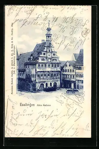 AK Esslingen, Marktplatz mit altem Rathaus