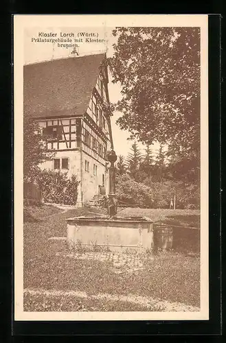 AK Lorch i. Württ., Prälaturgebäude mit Klosterbrunnen