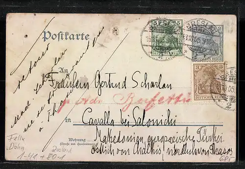 AK Grüsse des Dichters Felix Dahn aus Breslau, original Autograph