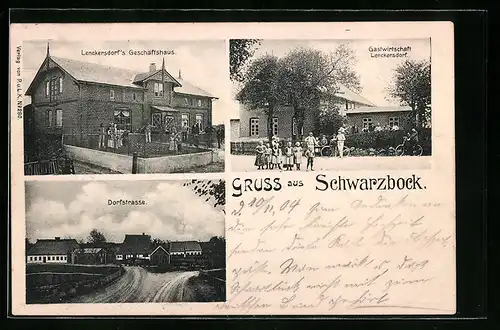 AK Schwartbuck, Gasthaus Lenckersdorf, Lenckersdorf`s Geschäftshaus, Dorfstrasse