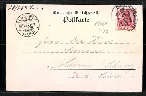 Lithographie Dänkritz, Waldschlösschen, Inh.: Paul Hallbauer, Forsthaus