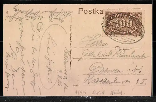 AK Elsterwerda, Hauptstrasse mit Rathaus