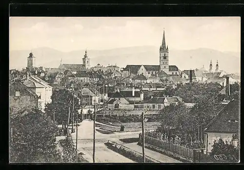 AK Hermannstadt, Totalansicht aus der Vogelschau