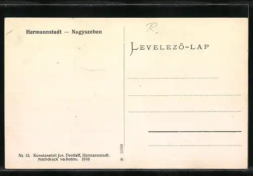 AK Hermannstadt, Totalansicht aus der Vogelschau