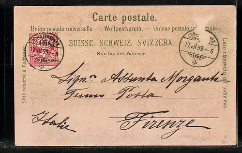 Lithographie Rheinfall, Rheinfall bei Mondschein