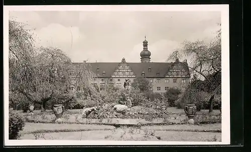 AK Weikersheim, Schlossansicht vom Garten aus