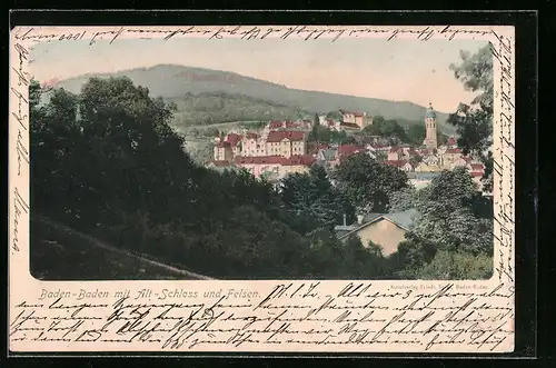 AK Baden-Baden, Alt-Schloss und Felsen