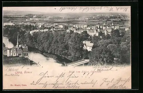 AK Gera, Blick von Schloss Osterstein auf den Ort