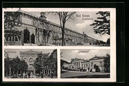 AK Bad Elmen, Gradirwerk, Lindenbad und Kurhaus