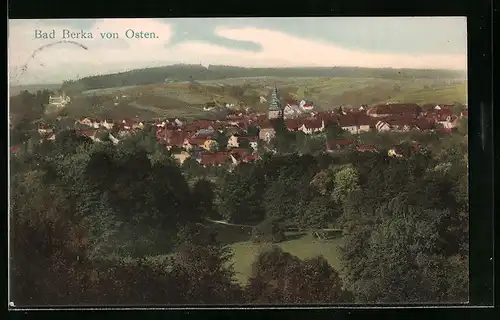 AK Bad Berka, Blick auf den Ort von Osten