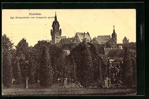 AK Potsdam, Kgl. Kriegsschule vom Lustgarten gesehen