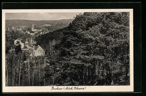 AK Buckow /Märk. Schweiz, Blick auf den Ort