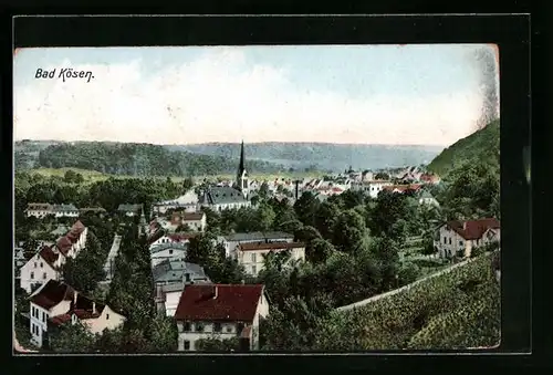 AK Bad Kösen, Blick auf den Ort und die Landschaft
