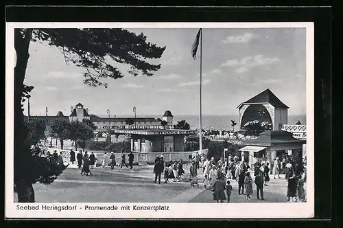 AK Heringsdorf, Promenade mit Konzertplatz