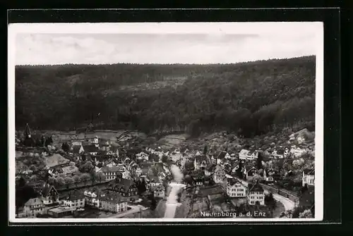 AK Neuenbürg a. d. Enz, Fliegeraufnahme vom Ort