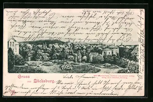 AK Bückeburg, Idyllischer Blick auf den Ort