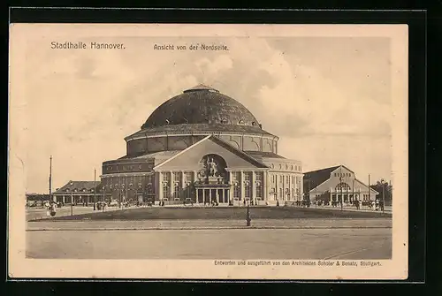 AK Hannover, Stadthalle Ansicht von der Nordseite