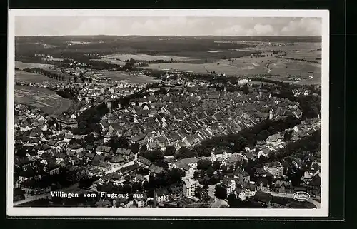 AK Villingen, Fliegeraufnahme vom Ort